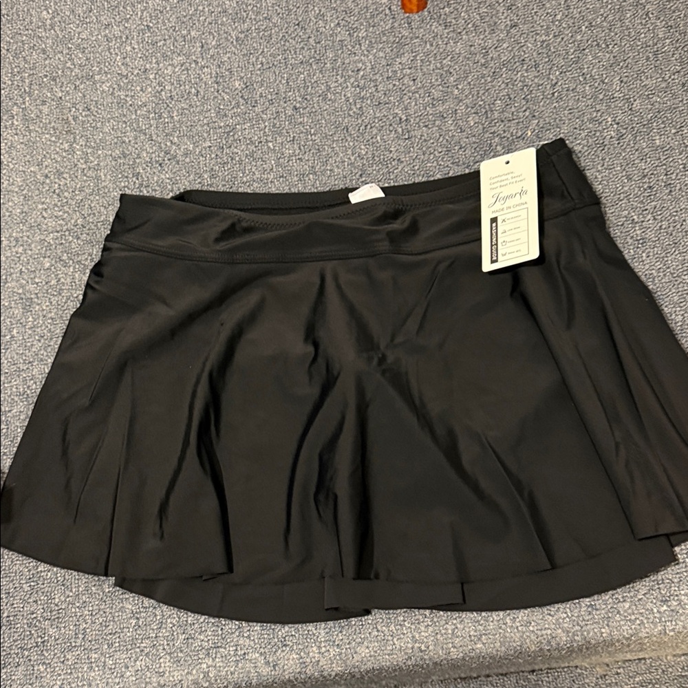 Aria Black Skirted Swim Bottom